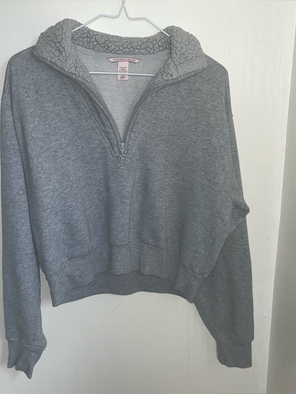 Victoria's Secret gray quarter-zip sweatshirt